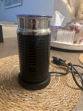 NWOT Nespresso Black and Silver Milk Frother